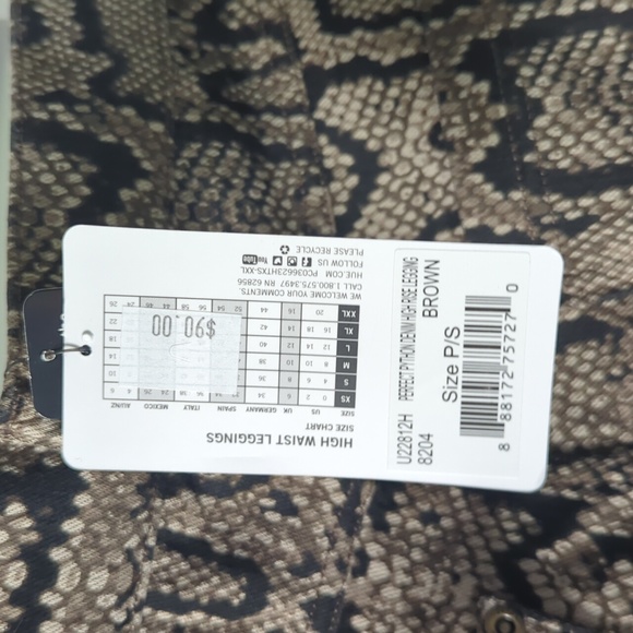 Hue leggings Brown python Size S ultra soft denim - Picture 7 of 10